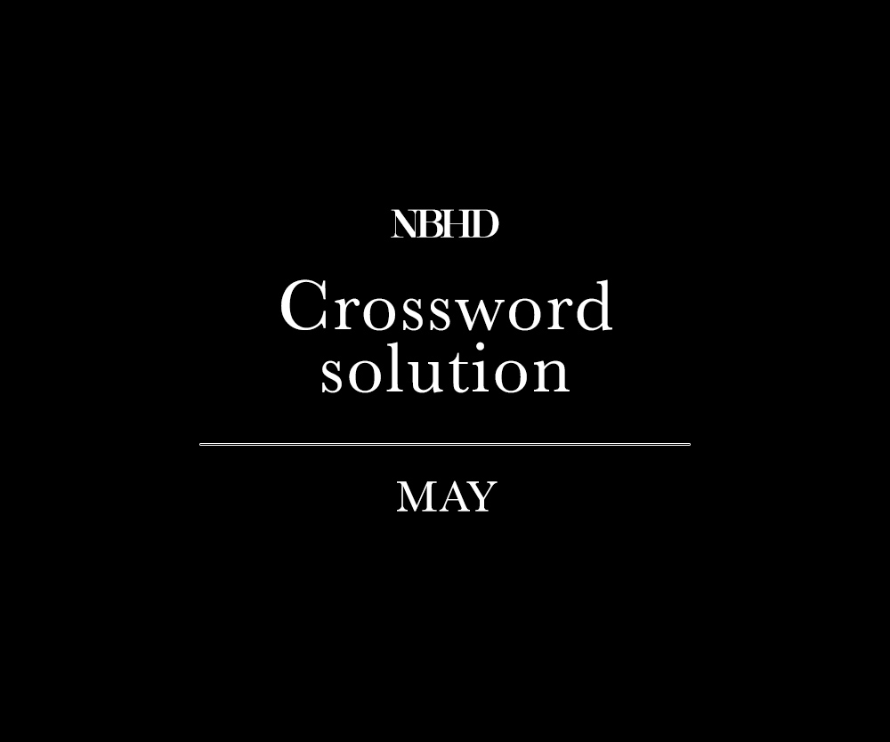 NBHD - Crossword solution - May 2018